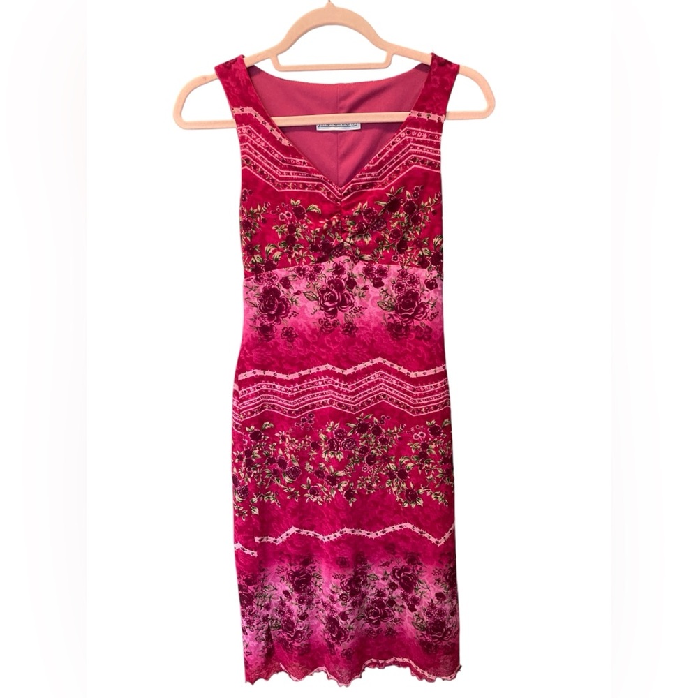 Vintage 90s style Jonathan Martin pink floral dress